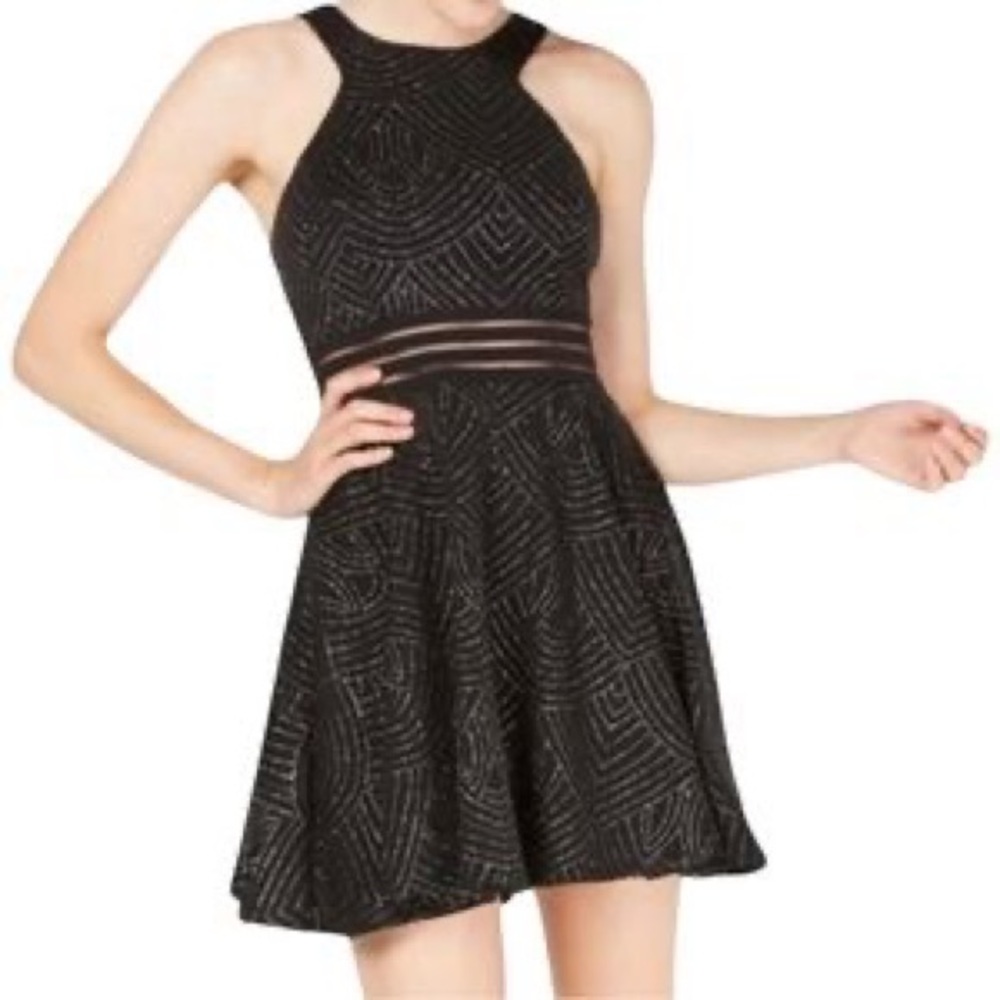 Black Sparkly Juniors Homecoming Dress